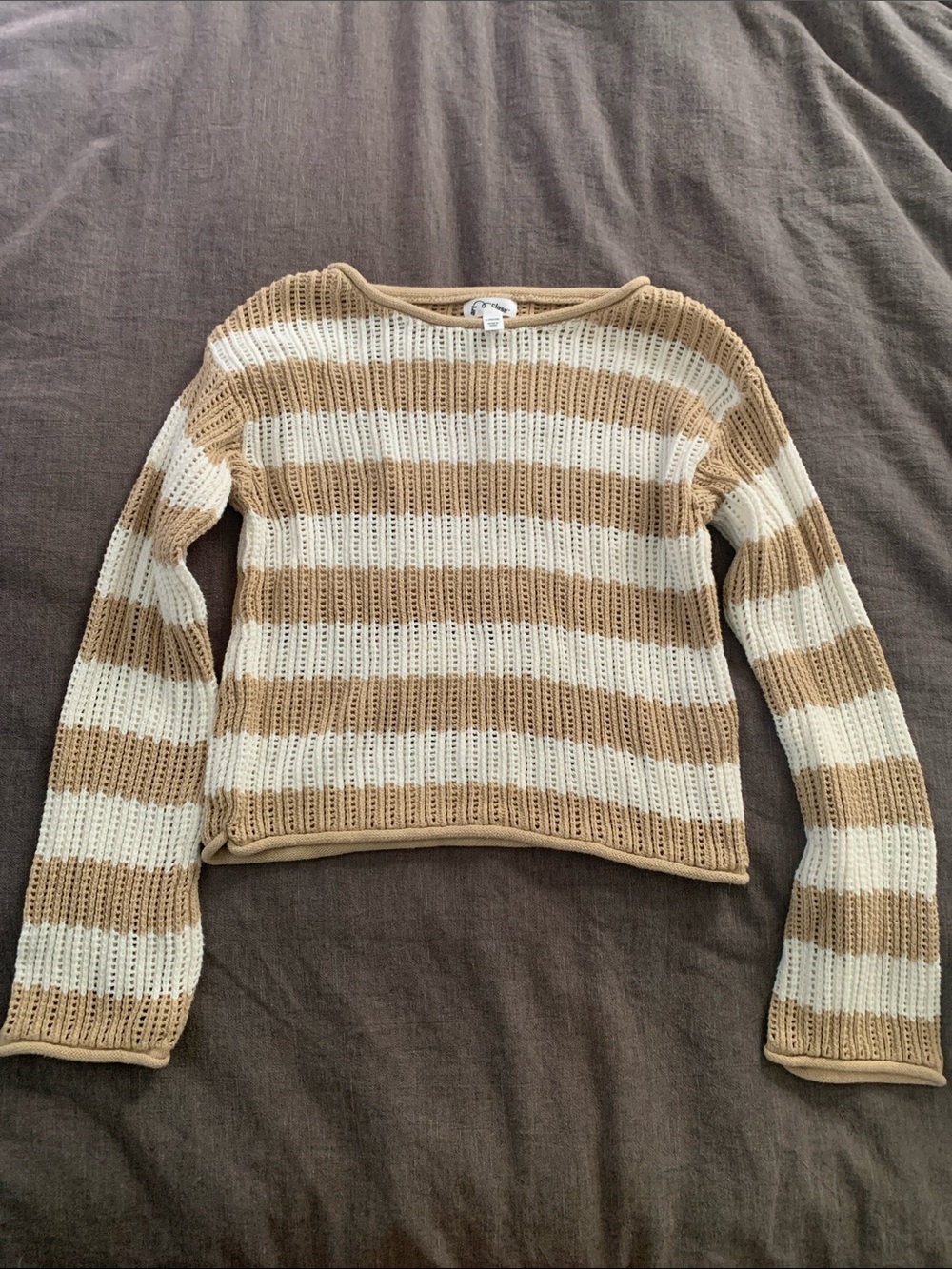 art class Beige & Cream Striped Knit Sweater - Kids
